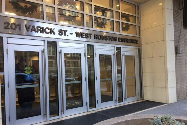 The exterior of the immigration court in a federal office building on Varick Street, which handles detainees and migrant children..